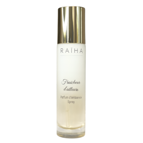 Flacon en verre de 100ml senteur fraîcheur d’ailleurs au note de bambou, jasmin et thé vert